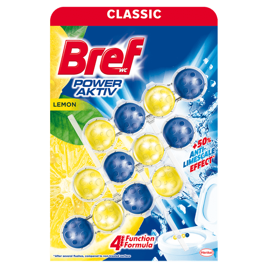 Bref Power Aktiv WC blok Lemon, 3 x 50 g