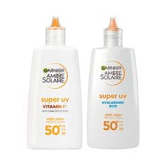 Garnier Ambre Solaire Super UV Hyaluronic Acid Set zaščita pred soncem za obraz 40 ml + zaščita pred soncem za obraz 40 ml unisex