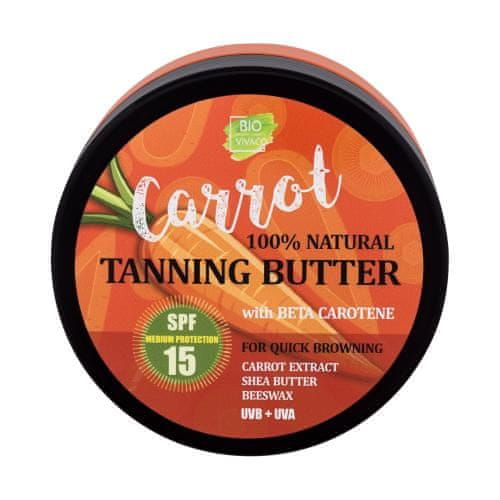 VIVACO Bio Carrot Tanning Butter SPF15 vodoodporno naravno korenčkovo maslo za zaščito pred soncem 150 ml