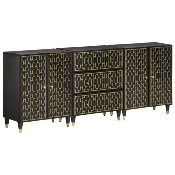 Vidaxl Stranske omarice 3 kosi 60x33x75 cm trden mangov les