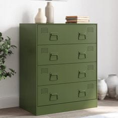 Vidaxl Komoda olivno zelena 67x39x83 cm jeklo