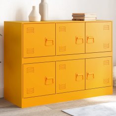 Vidaxl Komoda gorčično rumena 99x39x73 cm jeklo