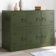 Vidaxl Komoda olivno zelena 99x39x73 cm jeklo