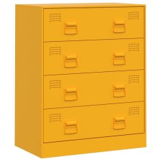 Vidaxl Komoda gorčično rumena 67x39x83 cm jeklo