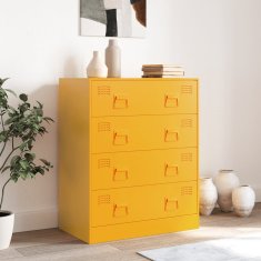 Vidaxl Komoda gorčično rumena 67x39x83 cm jeklo