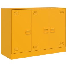 Vidaxl Komoda gorčično rumena 99x39x73 cm jeklo