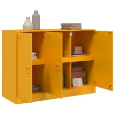 Vidaxl Komoda gorčično rumena 99x39x73 cm jeklo