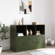 Vidaxl Komoda olivno zelena 99x39x73 cm jeklo