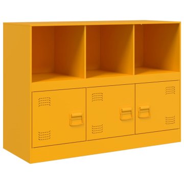 Vidaxl Komoda gorčično rumena 99x39x73 cm jeklo