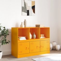 Vidaxl Komoda gorčično rumena 99x39x73 cm jeklo