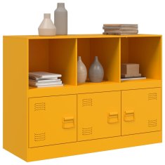Vidaxl Komoda gorčično rumena 99x39x73 cm jeklo