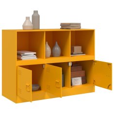Vidaxl Komoda gorčično rumena 99x39x73 cm jeklo