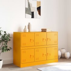 Vidaxl Komoda gorčično rumena 99x39x73 cm jeklo