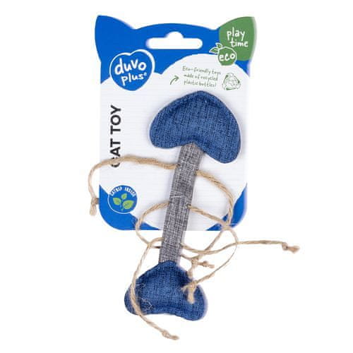 Duvo+ Eko mačja igrača ribja kost - z mačjo meto 14,5x5x1cm