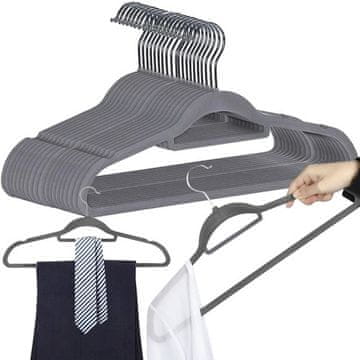 UNBRANDED Obešalnik za oblačila 20 kosov - siv Ruhhy 22535