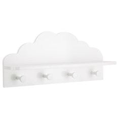Ljubki dom Bela otroška polica CLOUD z obešalnikom