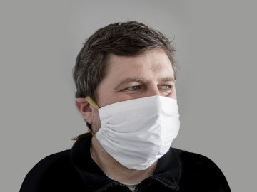 Ljubki dom Bombažna zaščitna maska Z ŽEPKOM iz belega platna