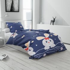 Ljubki dom Otroška posteljnina CUTE BUNNY temno siva