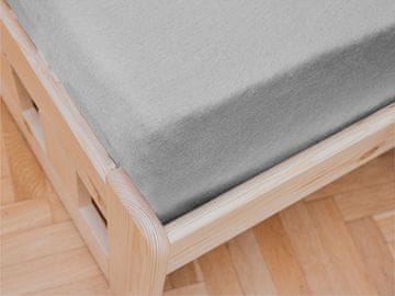 Ljubki dom Jersey rjuha za otroško posteljico siva 60 x 120 cm