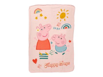 Ljubki dom Otroška roza deka iz flisa PEPPA PIG 100x140 cm