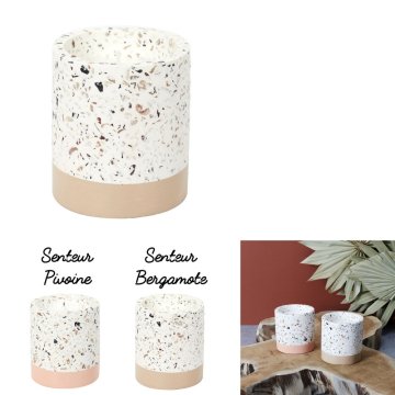 Ljubki dom Komplet 2 dišečih terakota sveč TERRAZZO