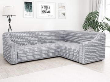 Ljubki dom Raztegljiva prevleka za kotno sedežno garnituro Waves siva