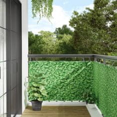 shumee Vrtno platno za zasebnost vzorec rastlin zelena 300x90 cm PVC