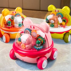 CAB Toys Navijalni avto za otroke Medvedík - roza