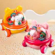 CAB Toys Navijalni avto za otroke Medvedík - roza