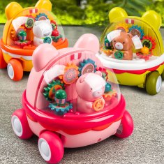CAB Toys Navijalni avto za otroke Medvedík - roza