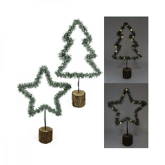 Ljubki dom Komplet 2 LED božičnih okraskov CHRISTMAS