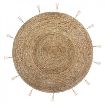 Ljubki dom Okrogla preproga COSY LUREX iz jute 80 cm