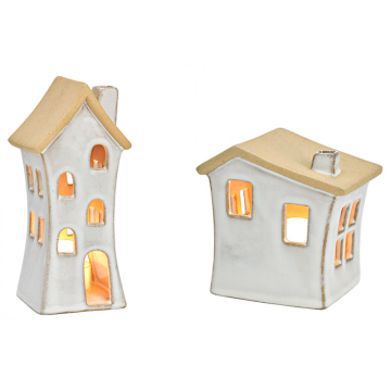 Ljubki dom Lončen svečnik LANTERN HOUSE - različne variante