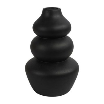 Ljubki dom Črna keramična vaza CAIRN 22 cm
