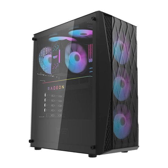 darkFlash Darkflash DK352 Mesh računalniško ohišje + 4 aRGB ventilatorji (črno)