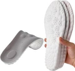 SOLFIT® Vložki za čevlje, Ergonomski vložki, 4D tehnologija oblakov, Vpijanje vlage, Opora stopalom (1 par, 35-39, Siva) | CLOUDSTEP