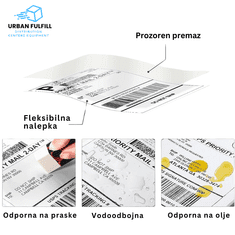 URBAN FULFILL Termo etikete 100x150mm | Pakiranje 1250 kos | Termične nalepke | Termosferne etikete