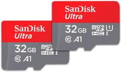 SanDisk 32GB Ultra microSDHC+ SD Adapter 120MB/s A1 Class 10 UHS-I - dvojno pakirnanje