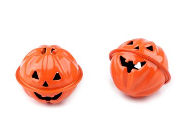 Noč čarovnic z bučami Ø30, 40 mm - (Ø40 mm) oranžna (2 kosa)