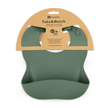 Petite&Mars PETITE&amp;MARS Silikonski slinček Take&amp;Match Misty Green 6m+