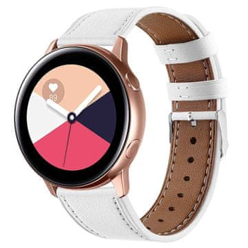 BStrap Leather Italy pašček za Garmin Vivoactive 5, white