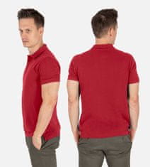 PANTONECLO Moška polo majica iz pike pletenine - rebrast ovratnik in manšete, rdeča, XXL