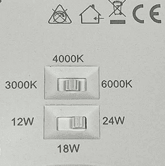 Vivalux LED stropna svetilka 12W-18W-24W CCT stikalo IP44 NEBULA krom