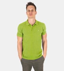 PANTONECLO Moška polo majica iz pike pletenine - rebrast ovratnik in manšete, limeta, XL