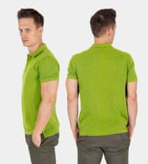 PANTONECLO Moška polo majica iz pike pletenine - rebrast ovratnik in manšete, limeta, XL