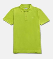 PANTONECLO Moška polo majica iz pike pletenine - rebrast ovratnik in manšete, limeta, XL