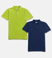 PANTONECLO Polo majica za moške 2 kosi v paketu, mornarsko modra in limeta, L