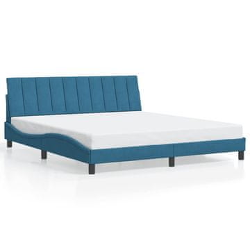 Vidaxl Posteljni okvir brez vzmetnice Hanko moder 180x200 cm žamet