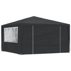 Vidaxl Profesionalen vrtni šotor s stranicami 4x4 m antraciten 90 g/m²