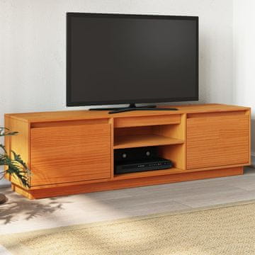 Vidaxl vidaXL TV omarica rjava 140x35x40 cm masivni borov les